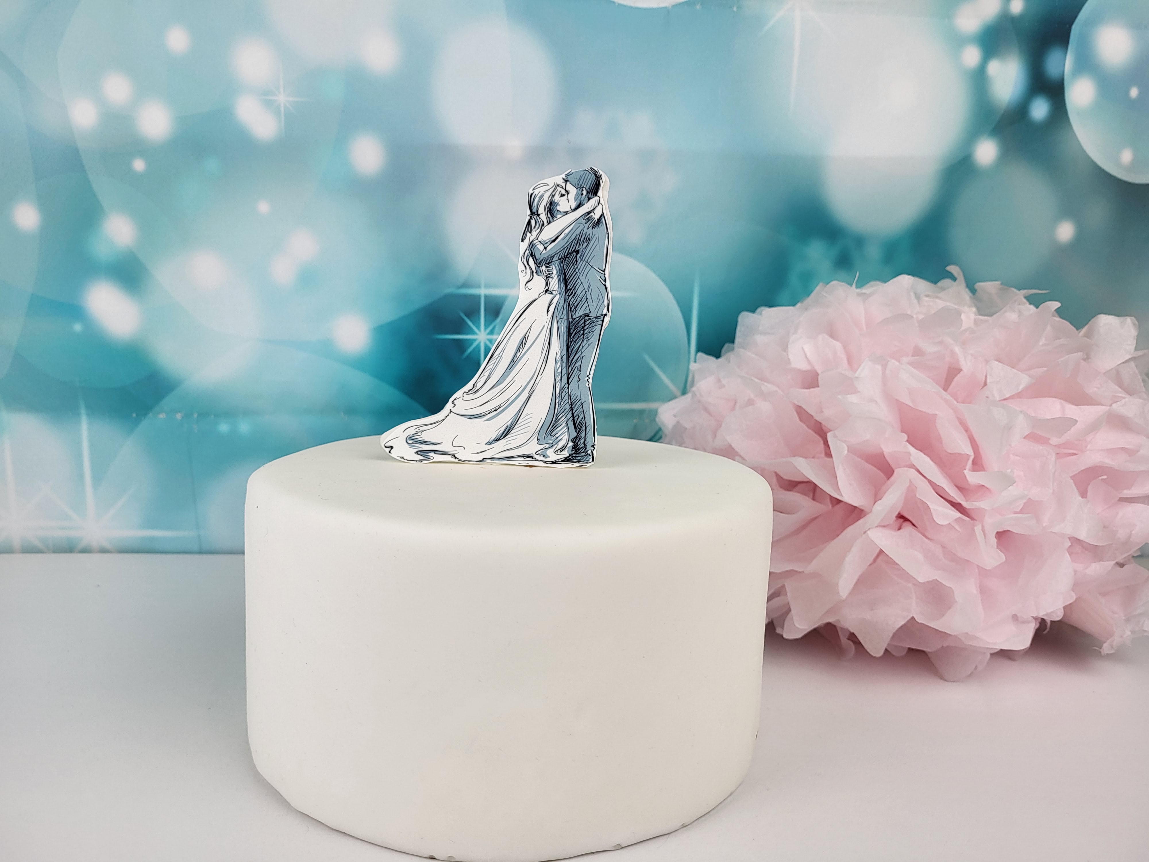 Cake Topper Brautpaar – Elegante Tortendeko für Hochzeitstorte & Verlobungsfeier