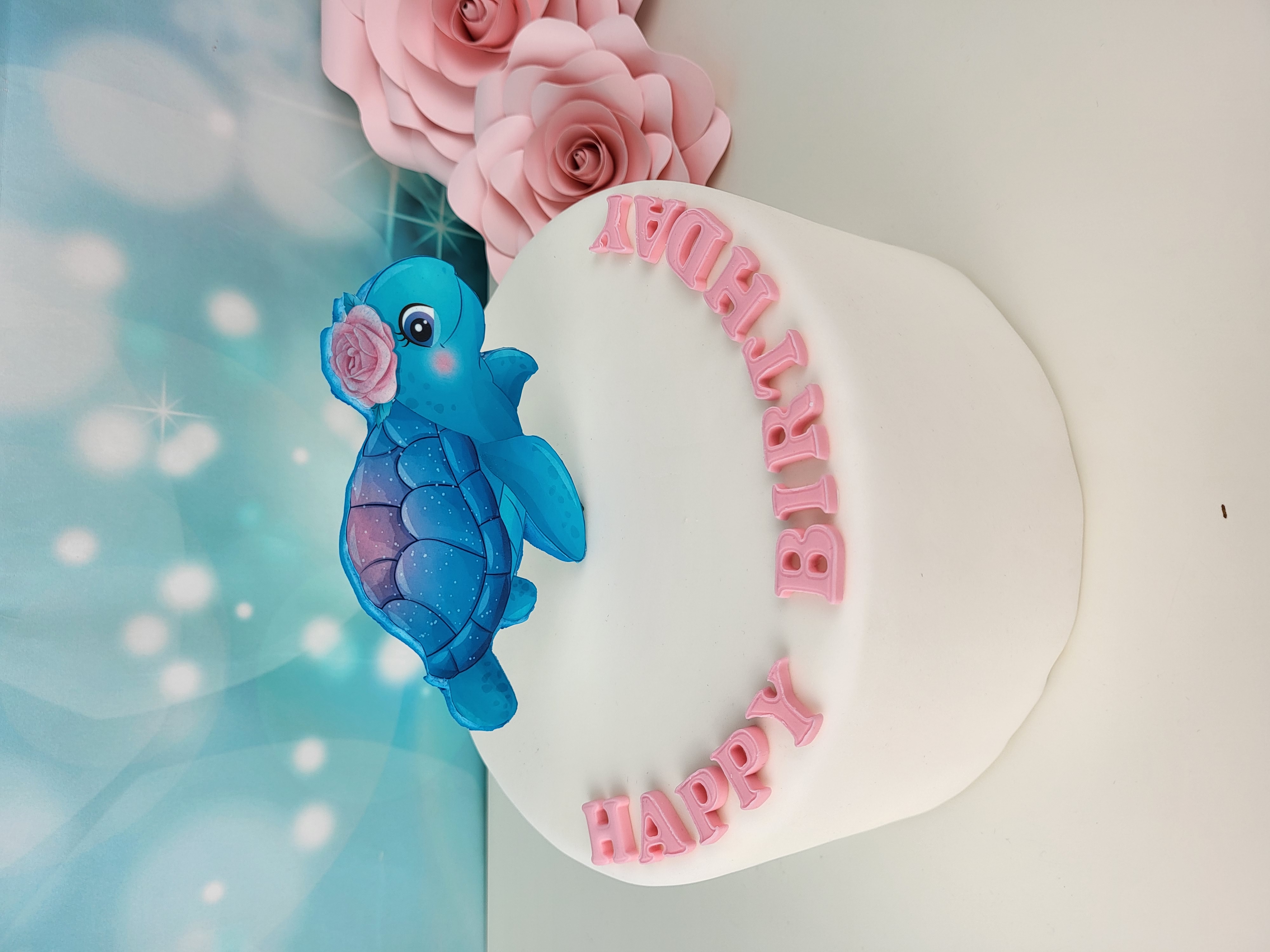 Cake Topper Schildkröte – Fondant Tortendeko für Kindergeburtstag & Tier-Mottoparty