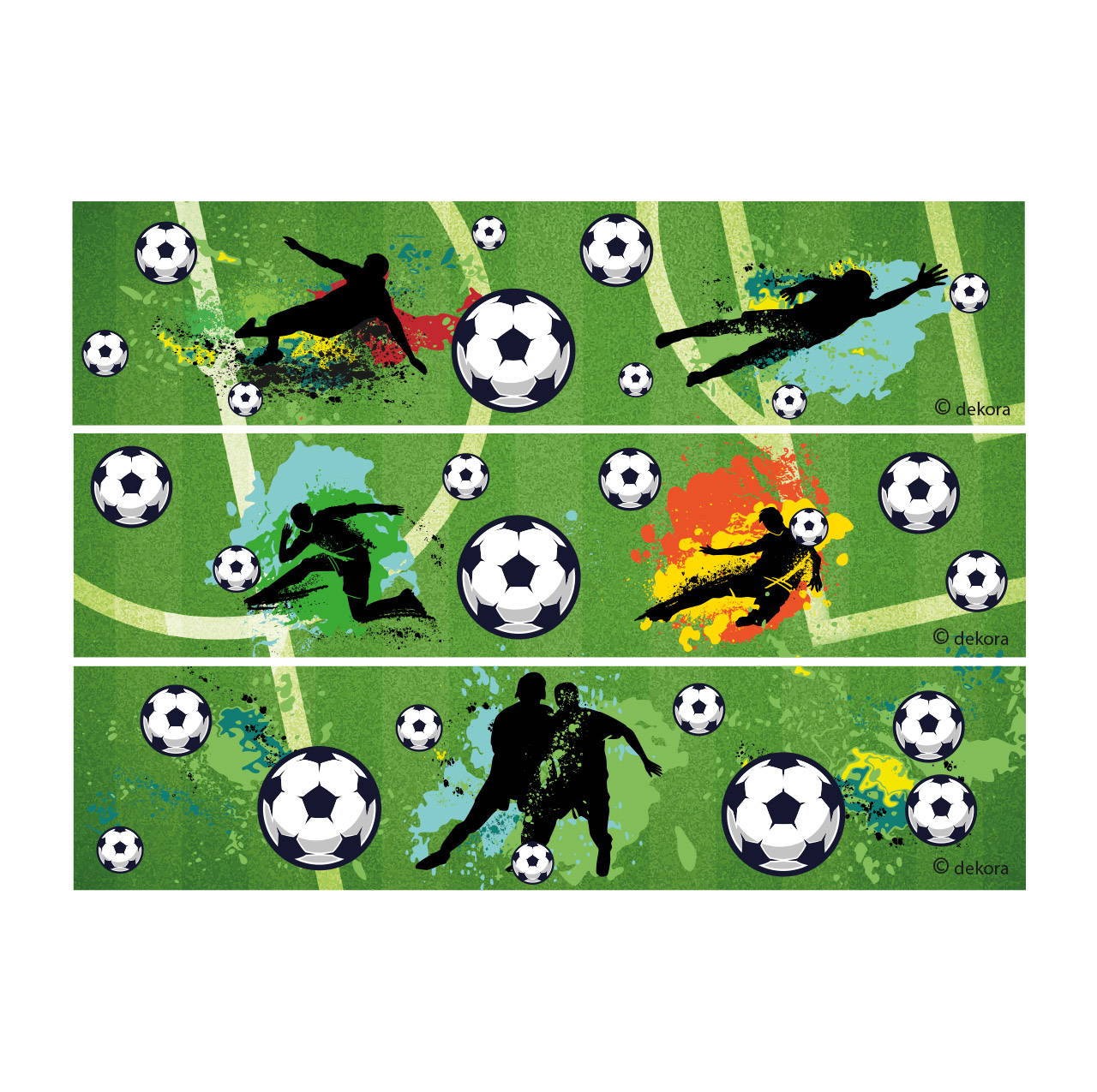 Essbare Tortenbänder Fußball – 3 Stück