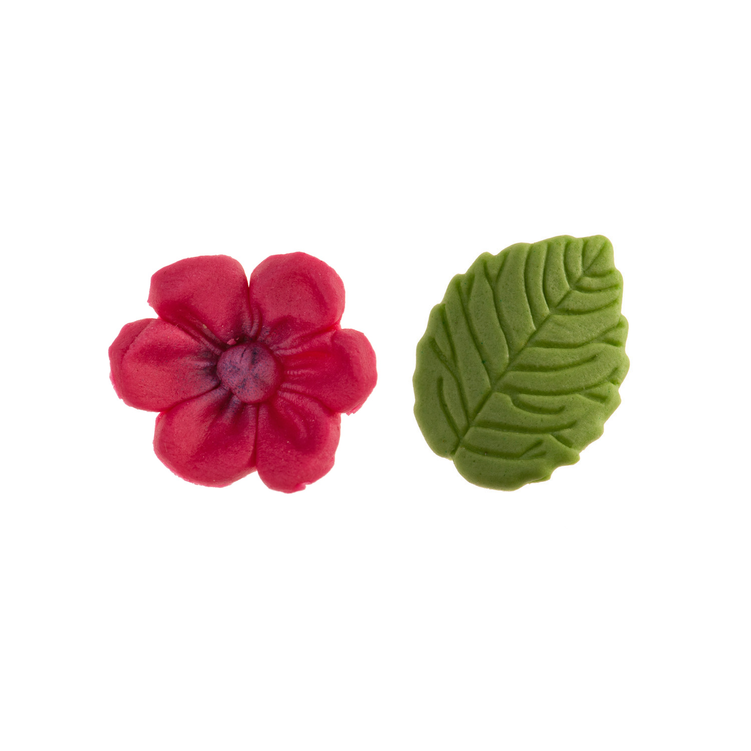 Zuckerdekoration Blumen fuchsia mit Blätter