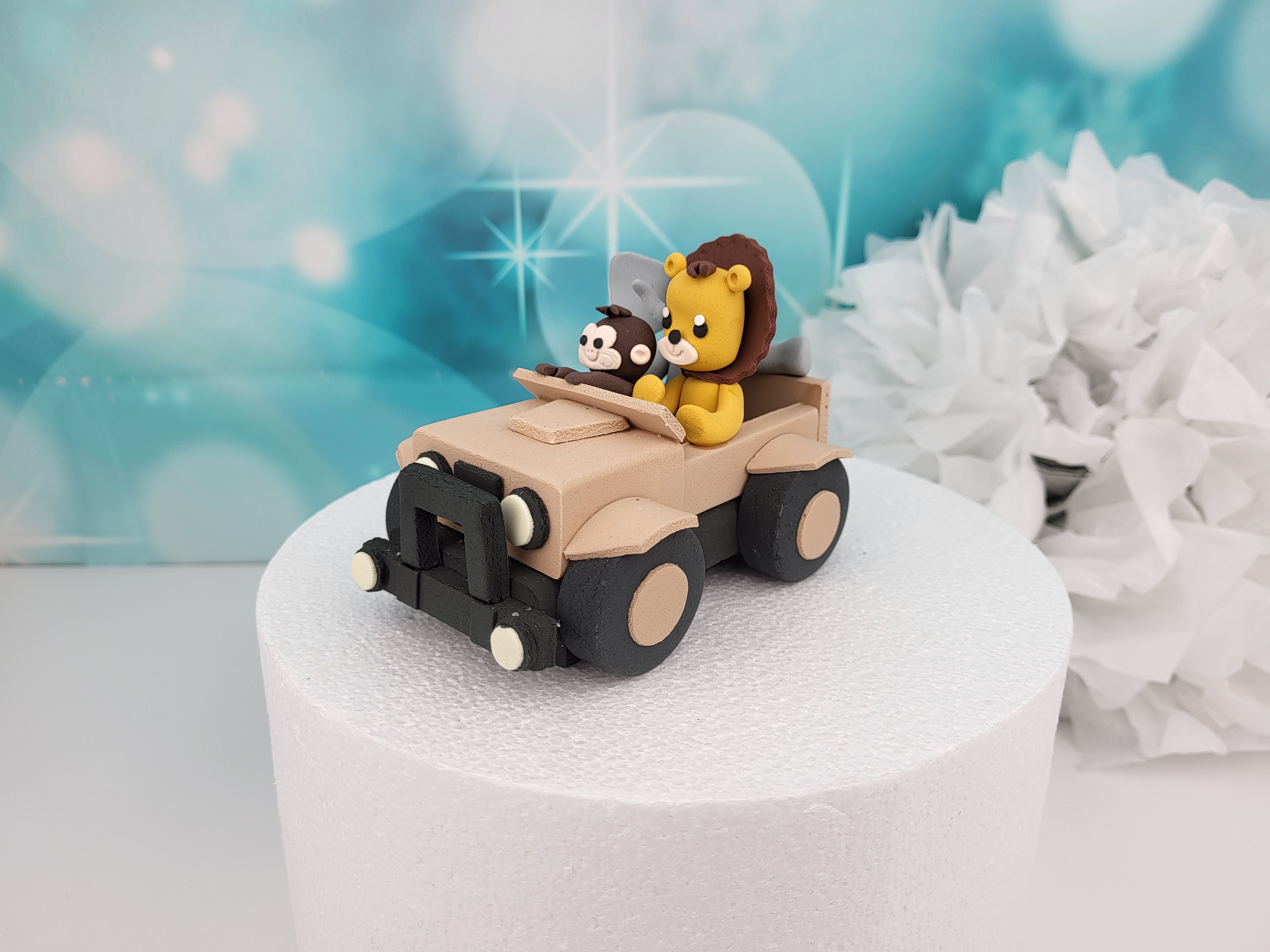 Caketopper Safariauto – Tortendekoration Safari Auto