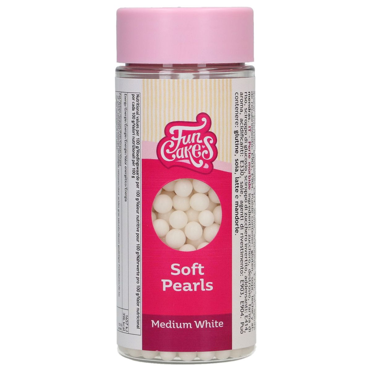 Soft Pearls Medium Weiß 60 g – weiche Zuckerperlen 4 mm