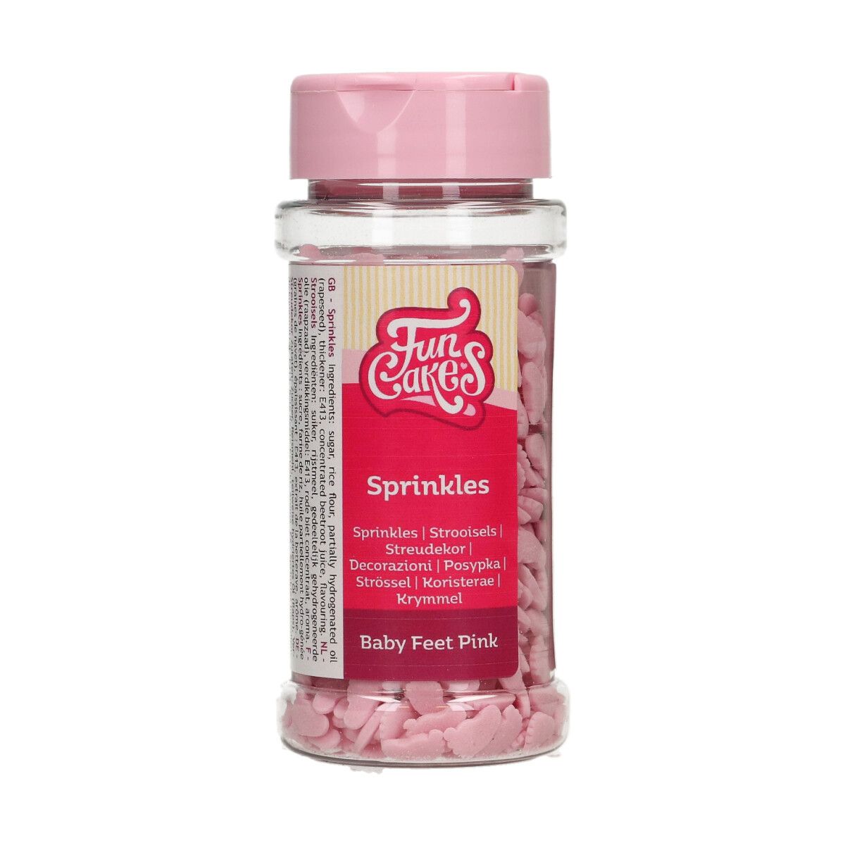 Streudekor Baby-Füßchen Rosa 55g