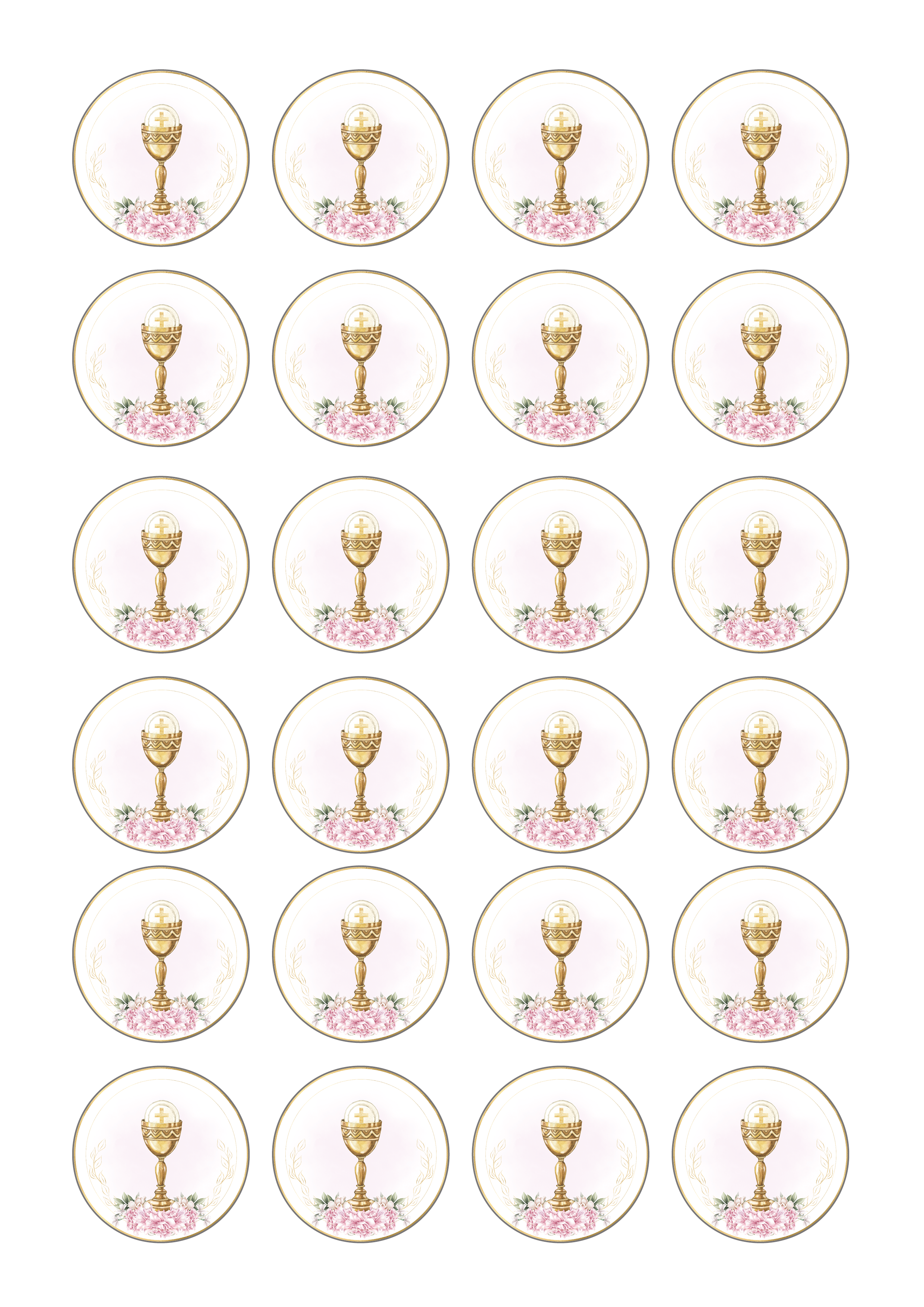 Essbare Muffinaufleger zur Erstkommunion mit christlichen Motiven für Cupcakes und Muffins