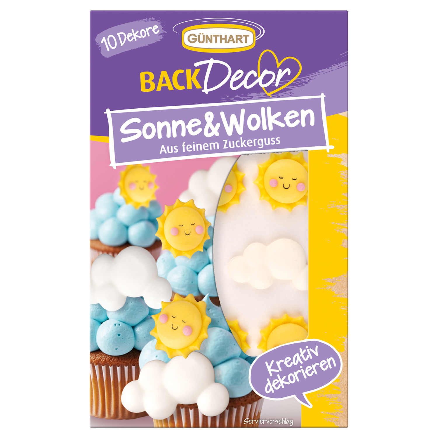 Zucker-Sonne & Wolken – 15 Stück