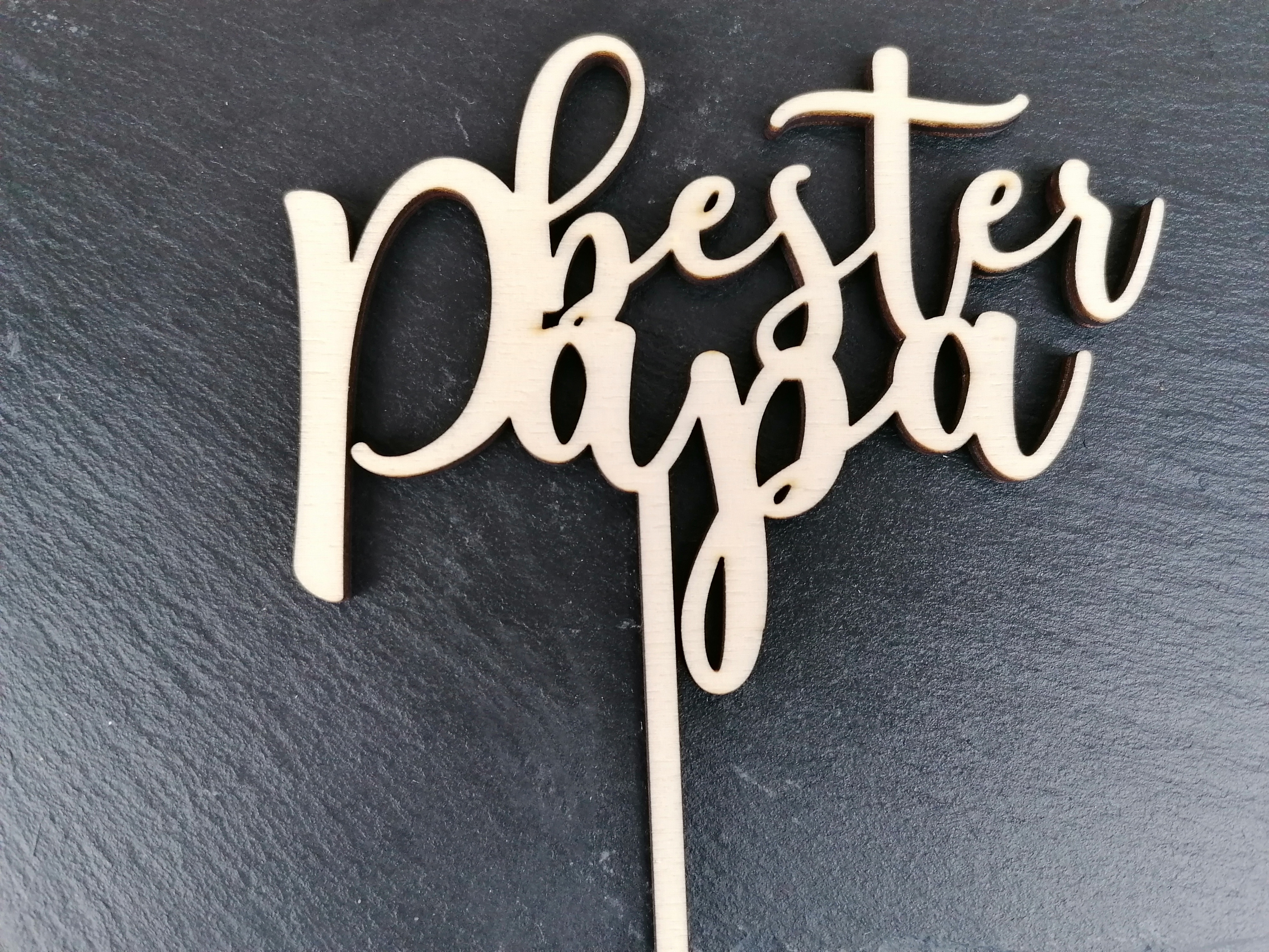 Cake Topper "bester Papa" Holz