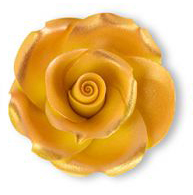 Zuckerrose L – Essbare Tortenblume in gold (Ø 6,5 cm)