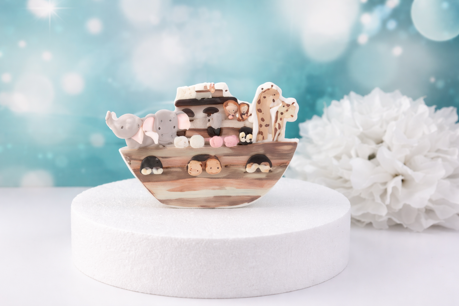 Essbarer Cake Topper Taufe Arche Noah – Tortendekoration für Taufkuchen & Babyfeier
