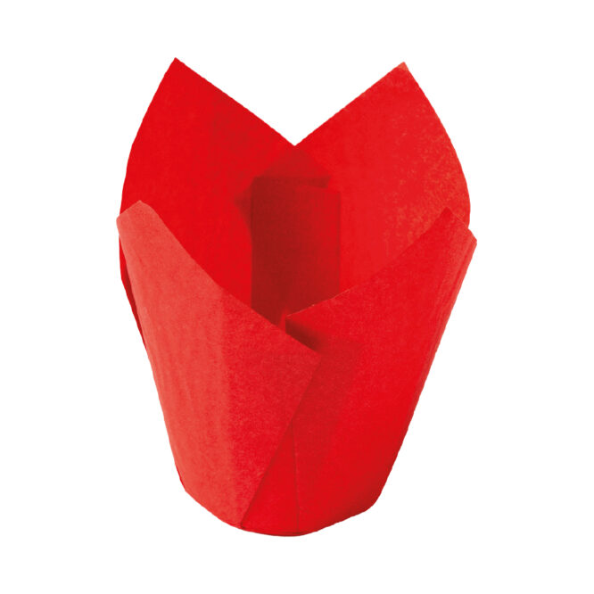 Tulpen-Muffinförmchen Rot – 24 Stück