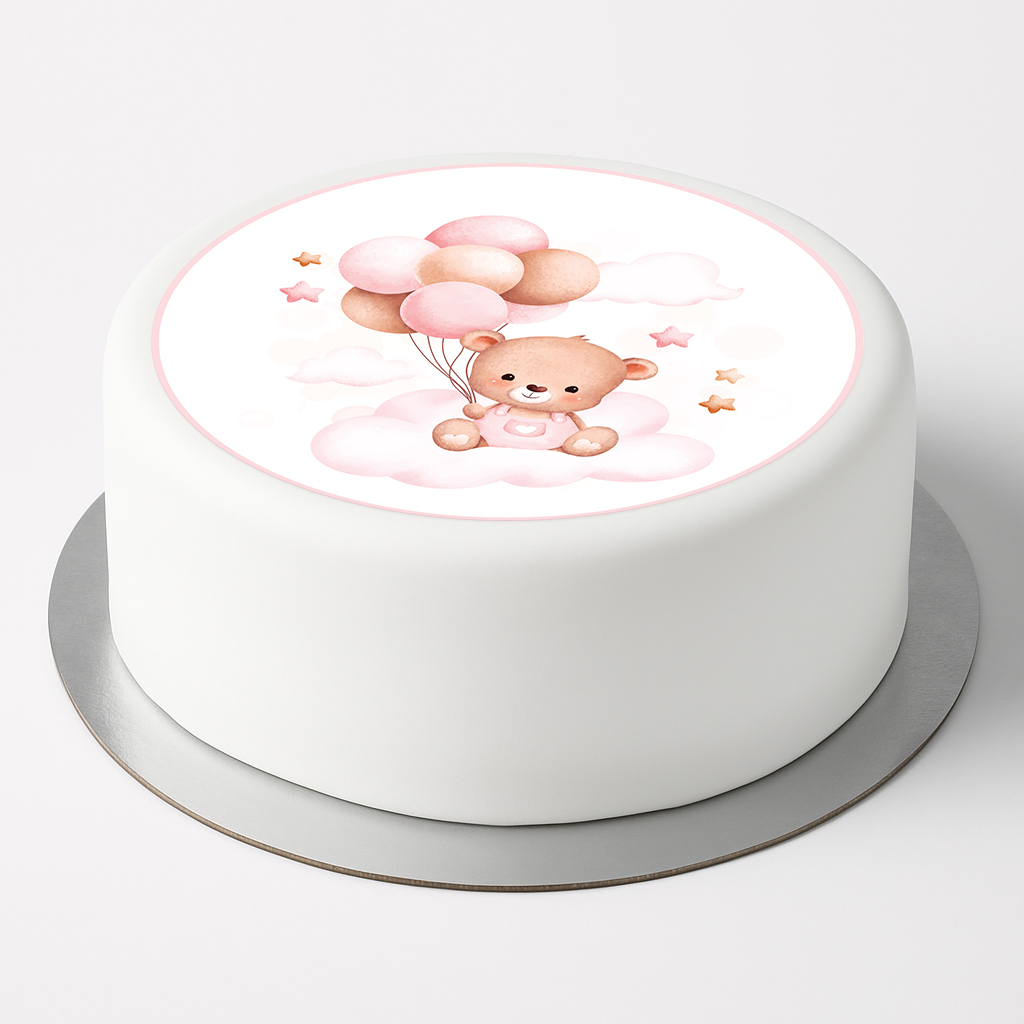 Tortenaufleger Bär rosa