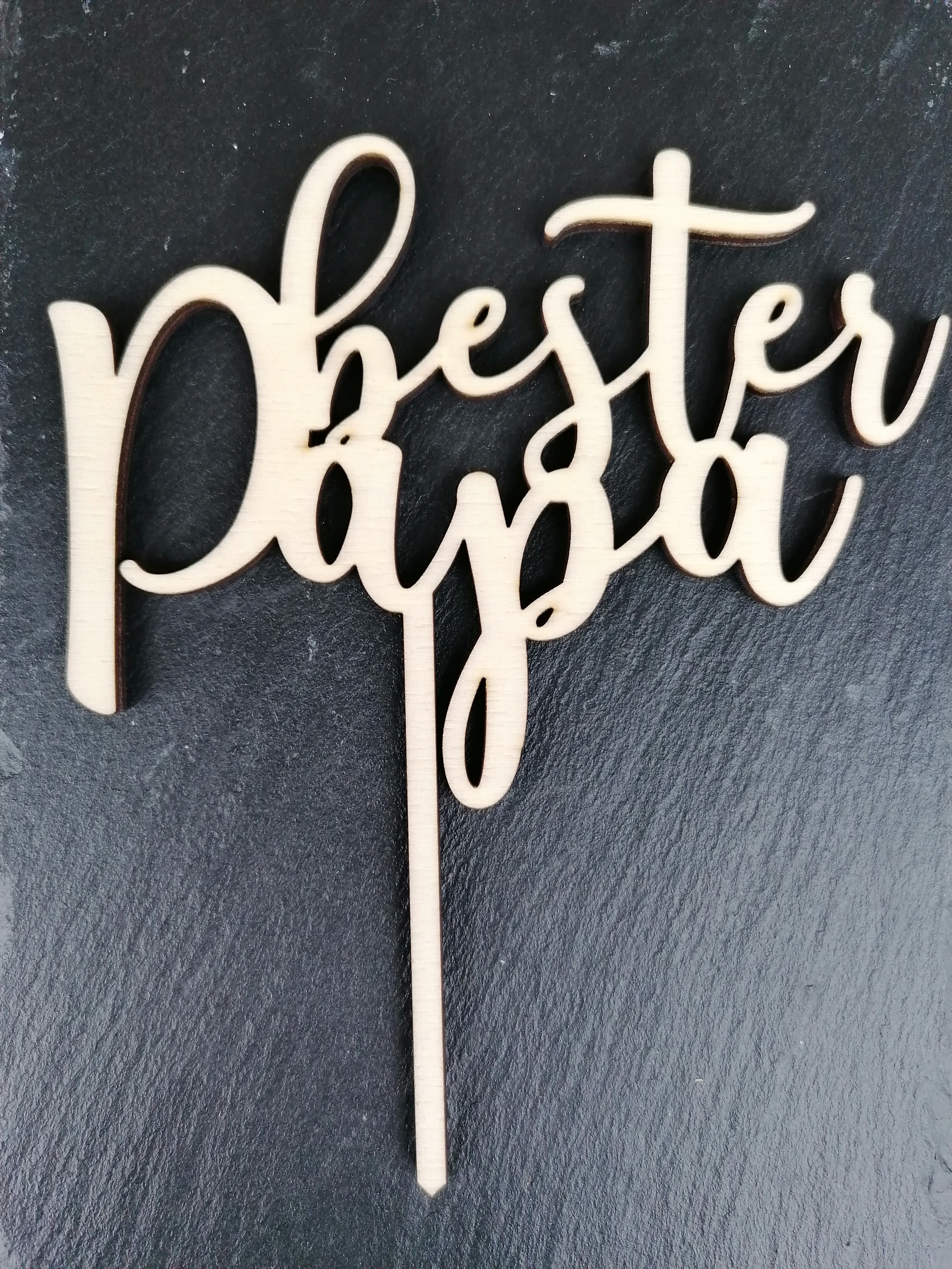 Cake Topper "bester Papa" Holz