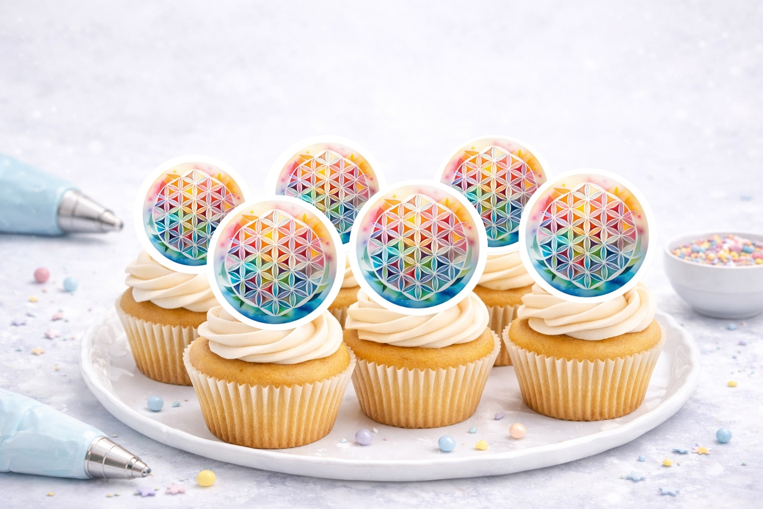 Muffinaufleger Blume des Lebens