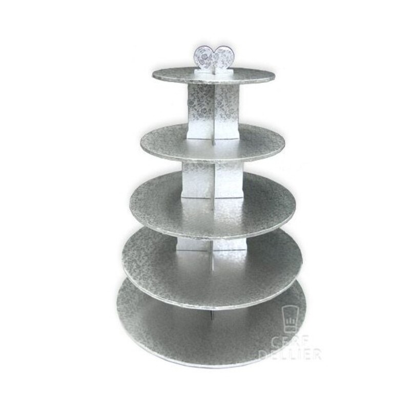 Große Runde Silberne Cupcake-Etagere (55 cm)