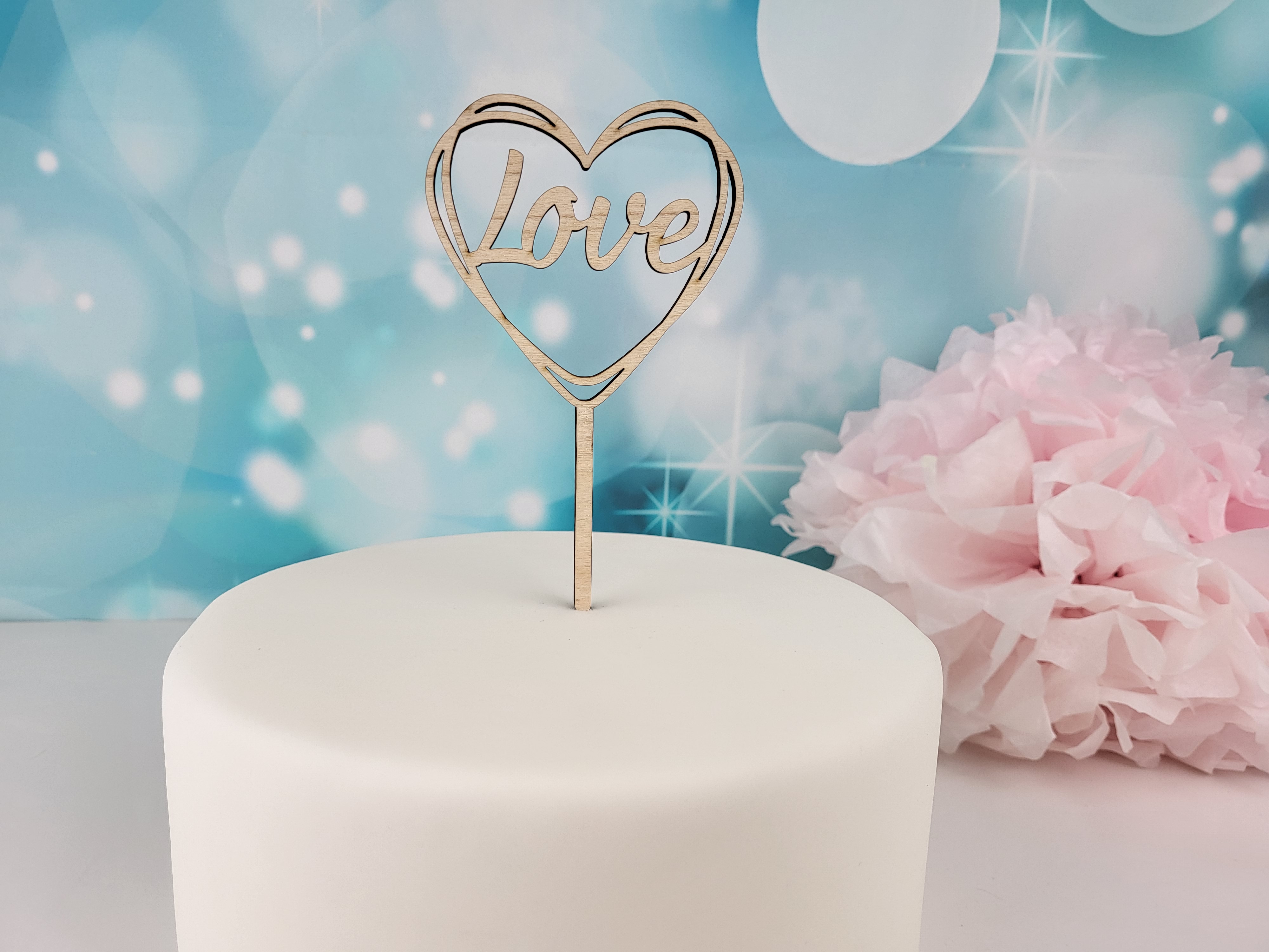Cake Topper "Love" Holz