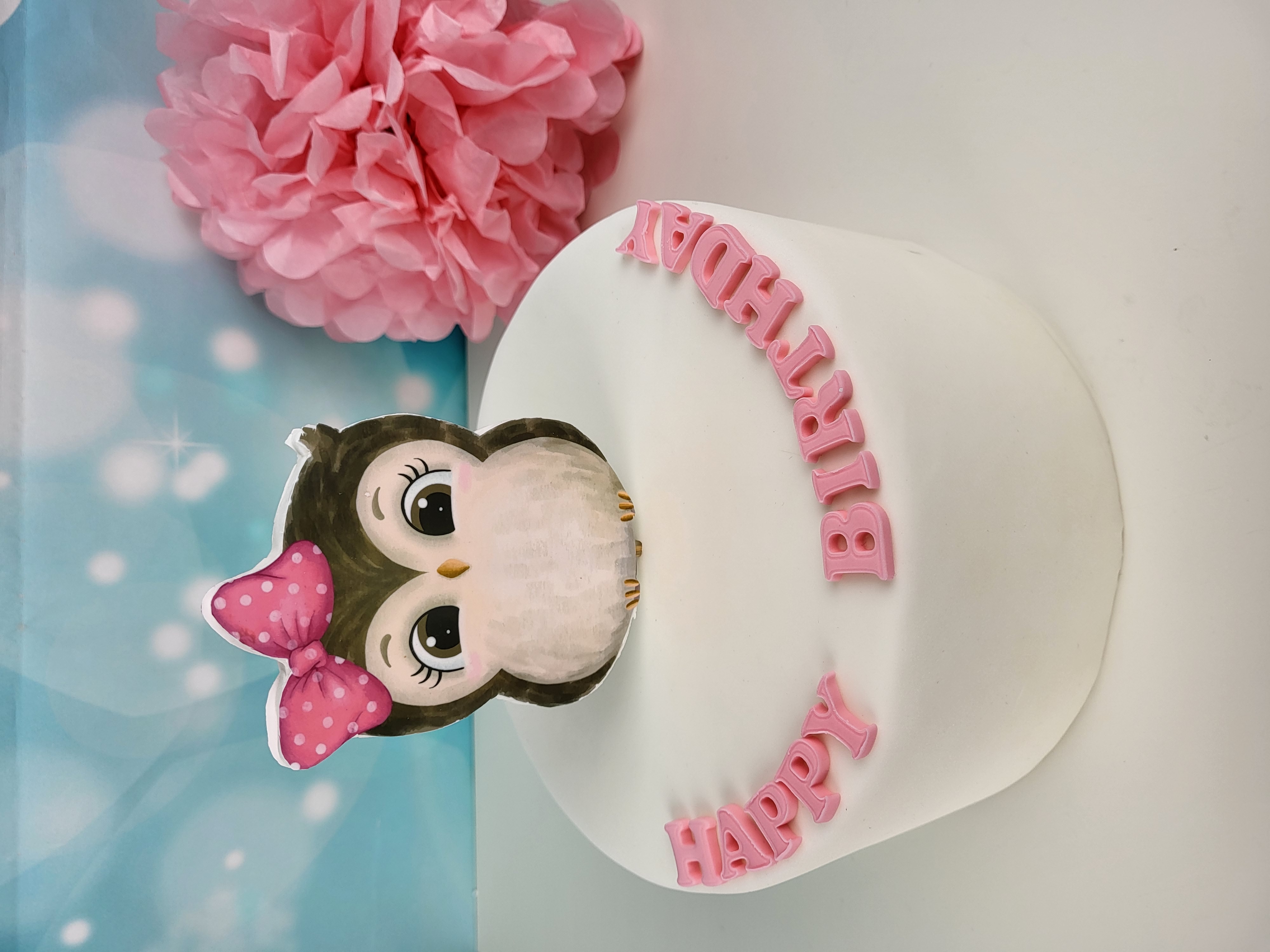 Cake Topper Eule Rosa – bezaubernde Tortendekoration