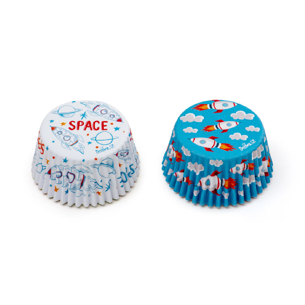 Muffinförmchen Cupcakeförmchen Weltraum / Rakete