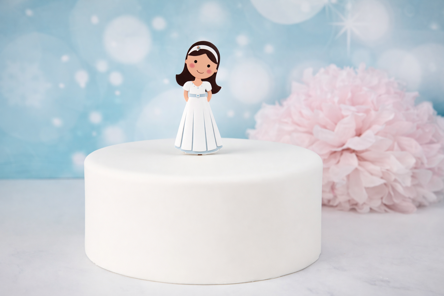 Essbarer Cake Topper Mädchen zur Erstkommunion