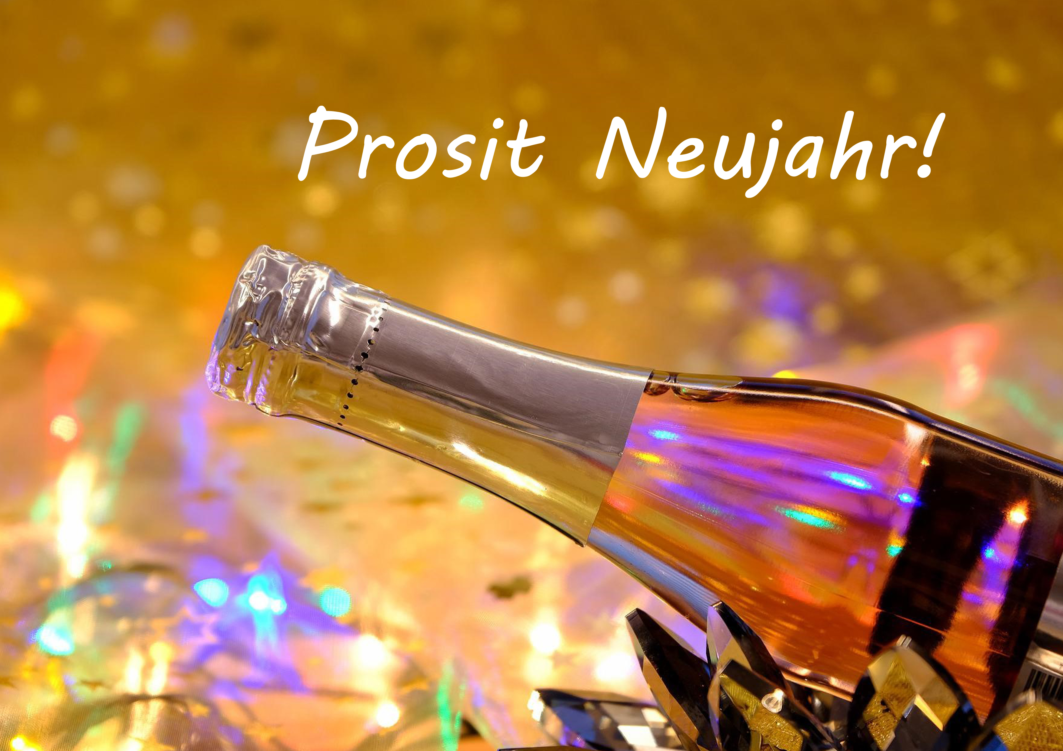 Tortenaufleger Silvester – „Prosit Neujahr!“ mit Sektflasche