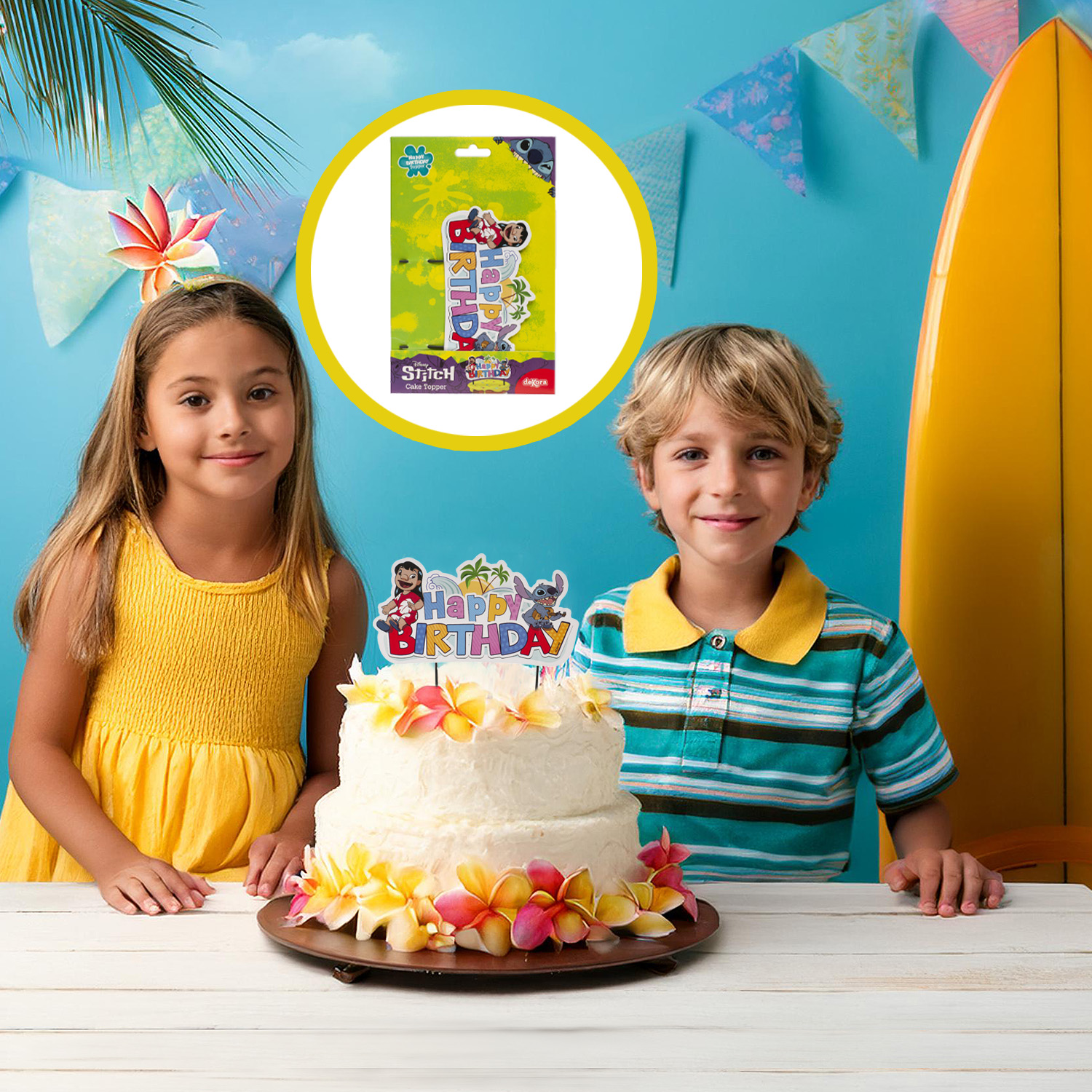 Cake Topper „Stitch“ – 17,5 cm Papier-Tortenstecker