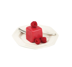 Rotes Tortenstueck mit Glasur