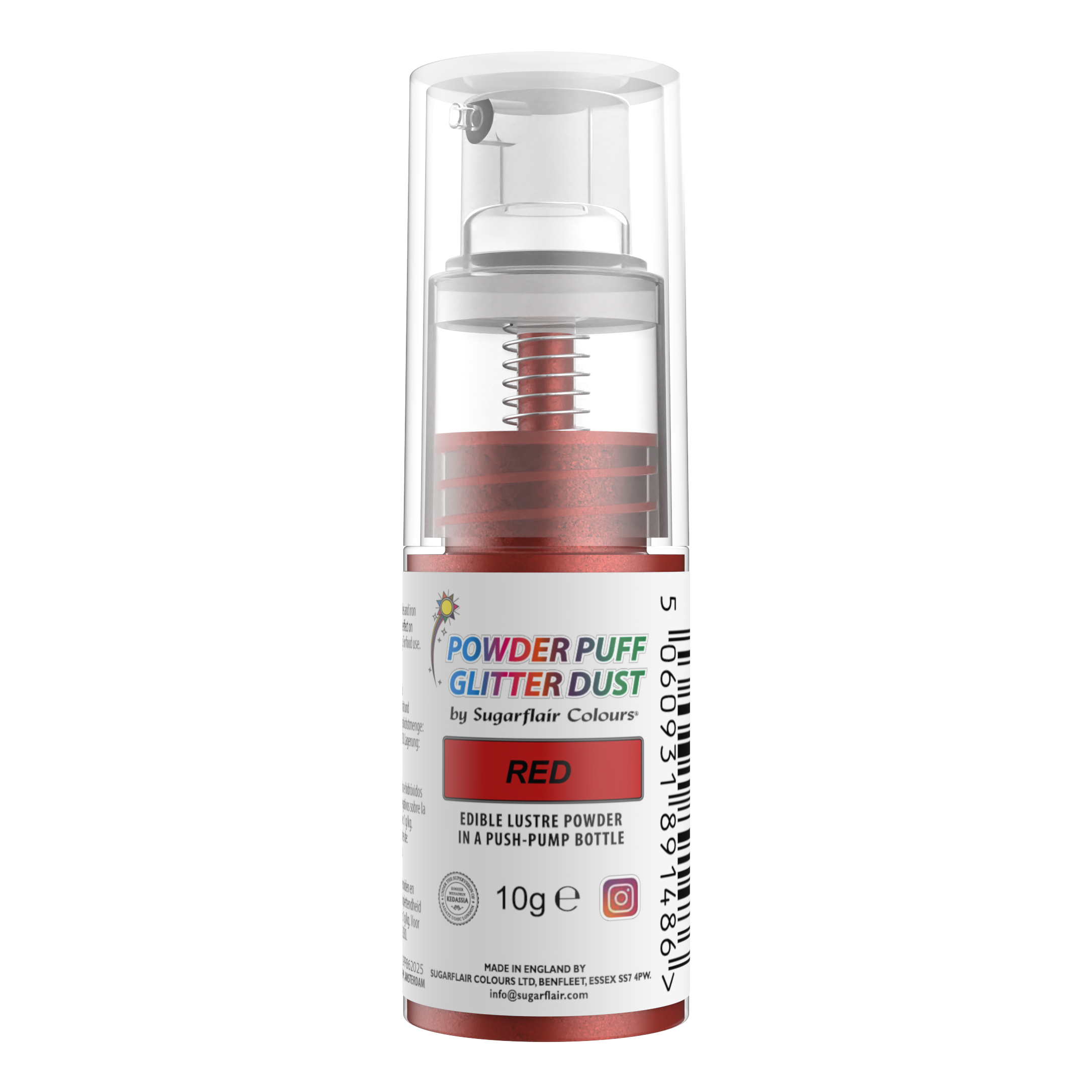 Sugarflair Pumpspray Pulver Puff Dust -Rot