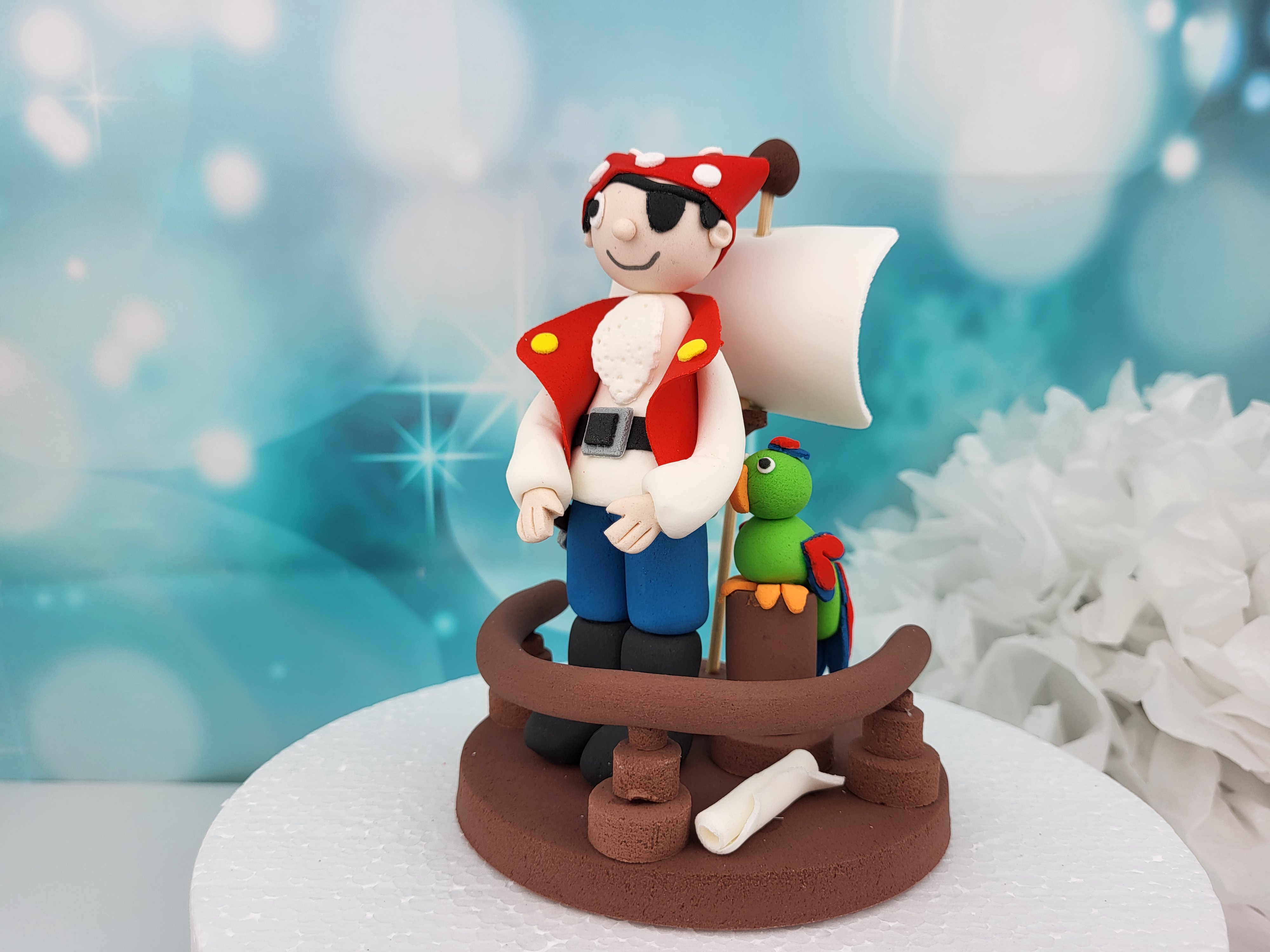Tortenfigur Pirat mit Papagei