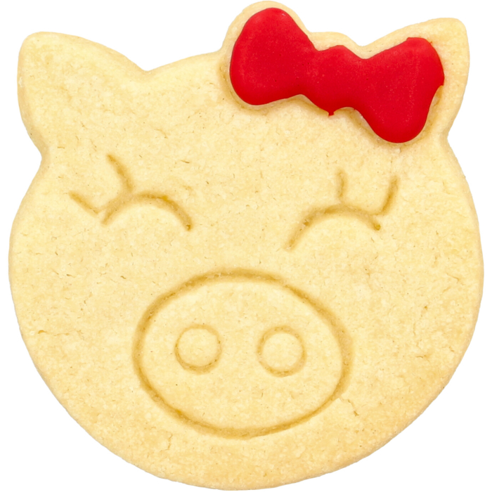 Ausstechform „Schweinchen mit Schleife“ A9
