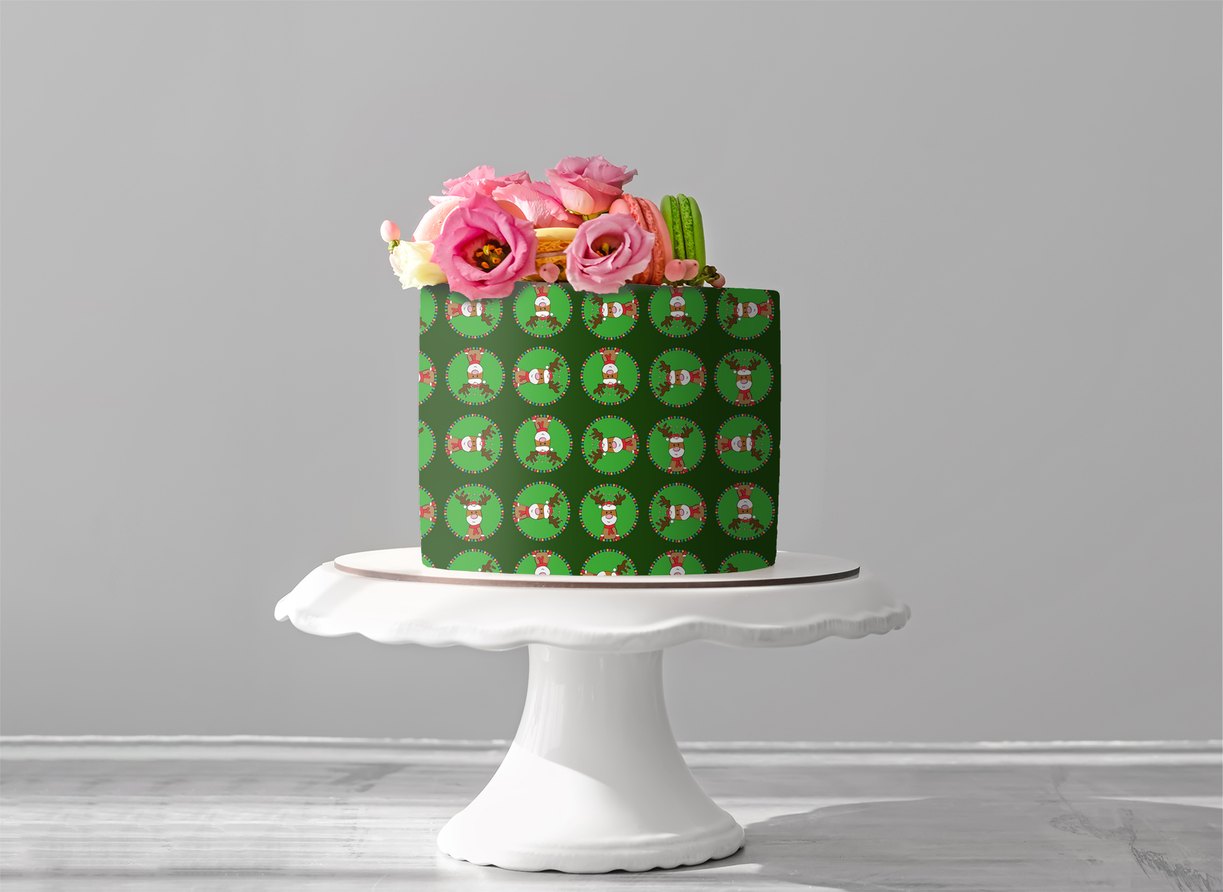 Deko Fondant Rudolf grün