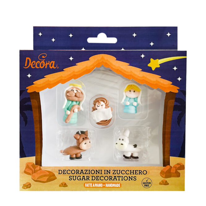 Zuckerfiguren Krippe 3D – Handgemachte Weihnachtsdeko
