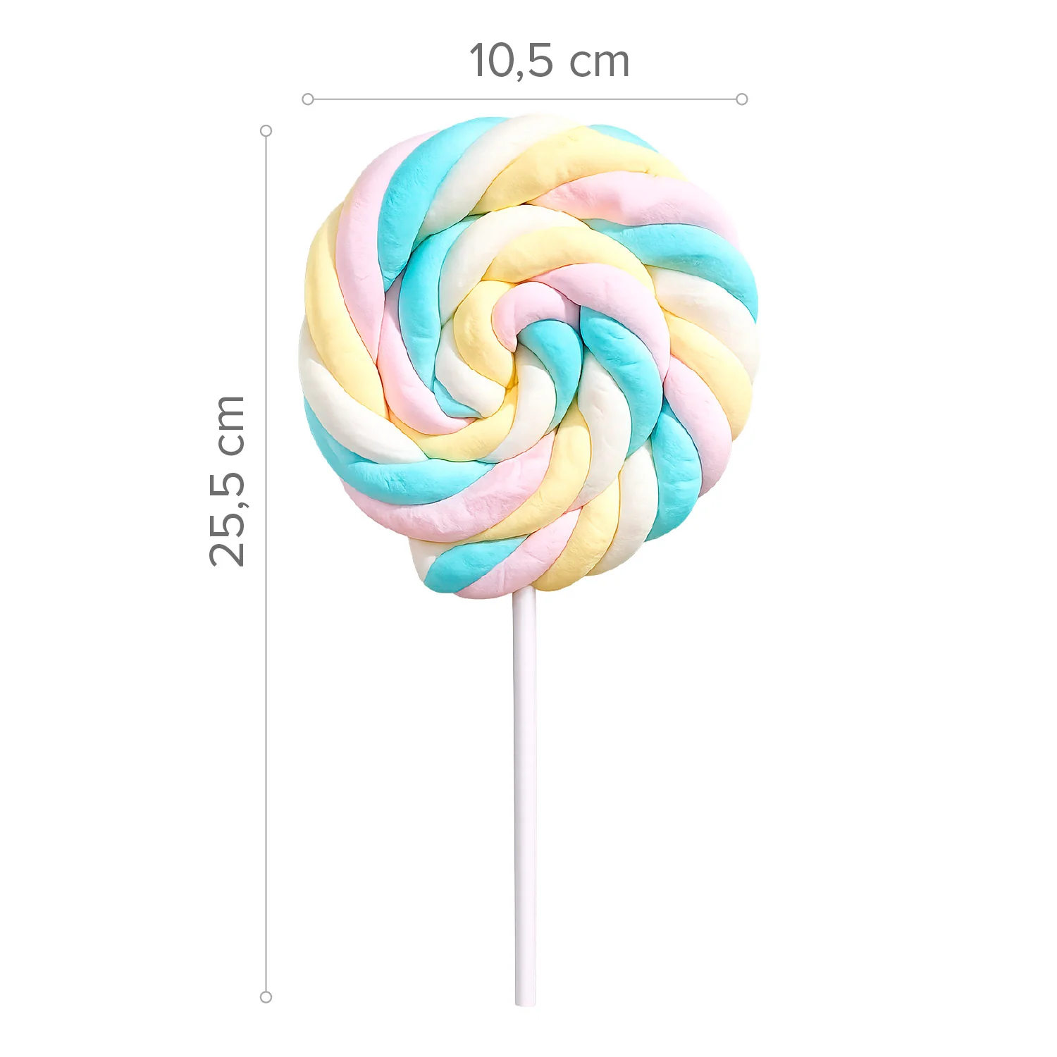 Marshmallow-Lolli Twist Pastell 65 g – bunter Schaumzucker-Lollipop