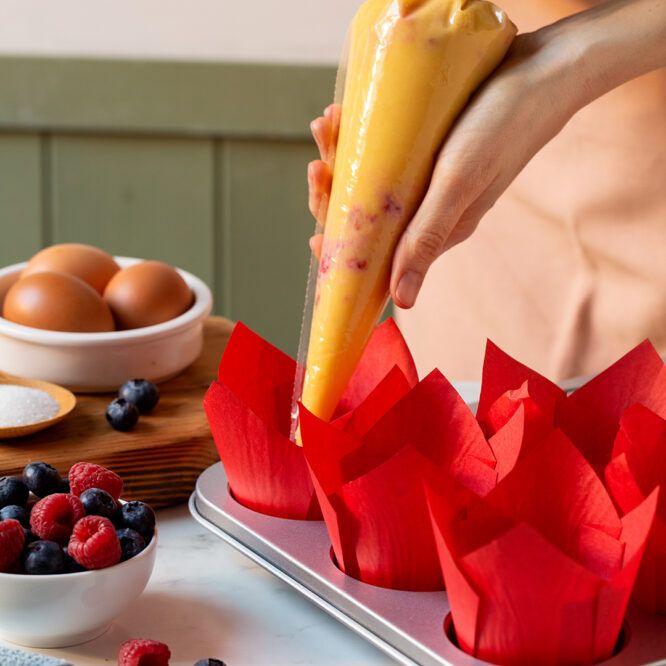 Tulpen-Muffinförmchen Rot – 24 Stück