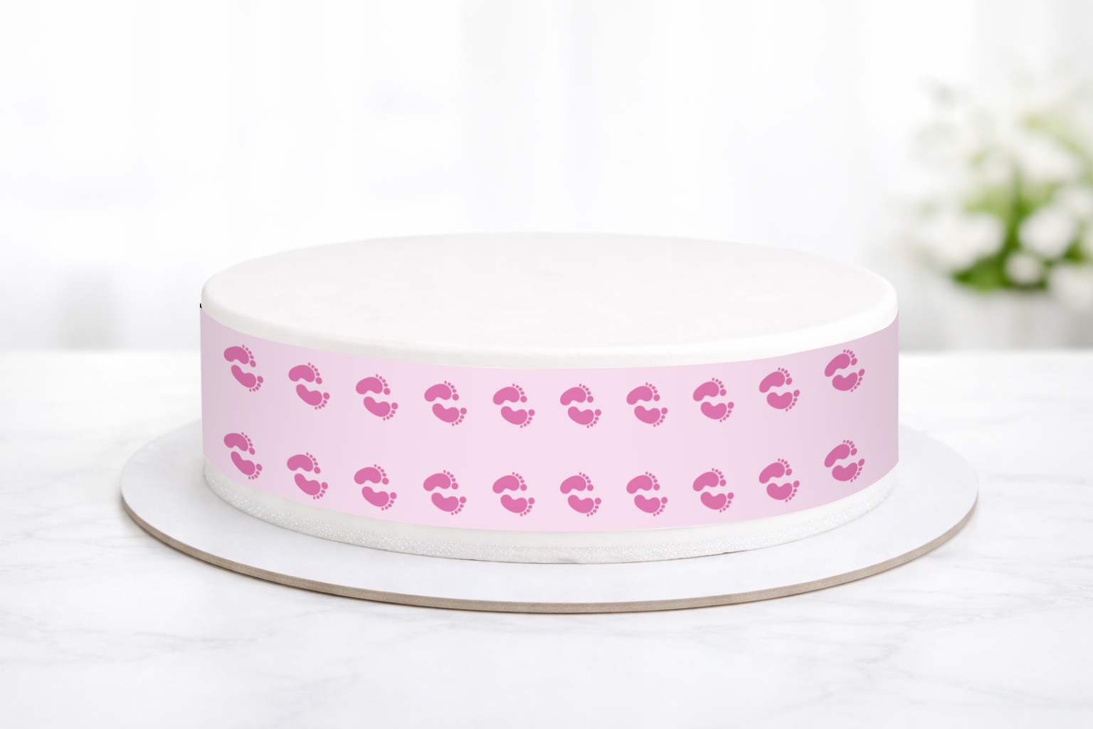 Tortenband Babyfüße rosa