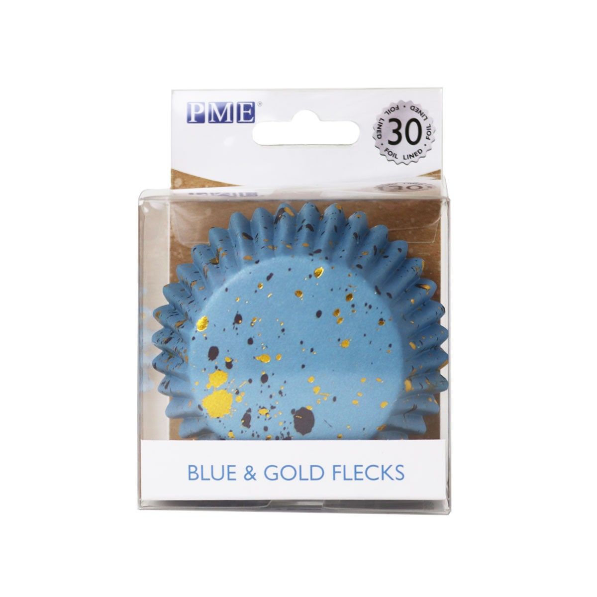 Cupcake Förmchen hellblau/gold