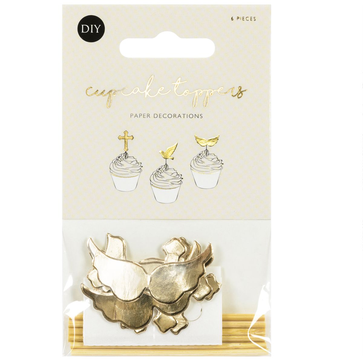 Cake Topper Erstkommunion gold T1