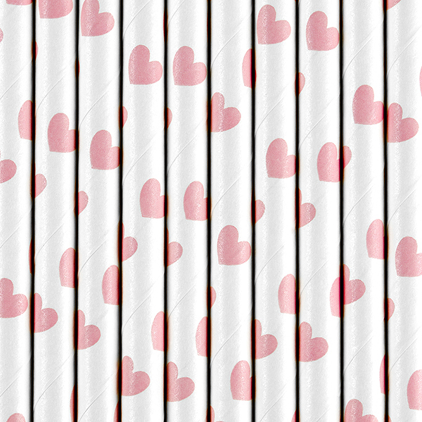 Cake Pop Papier Stäbchen Herzen rosa | 10 Stk.