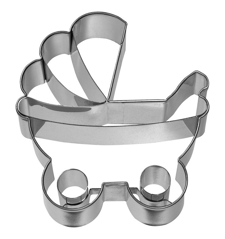 Ausstecher Kinderwagen mit Prägung 7,5 cm – Edelstahl A98