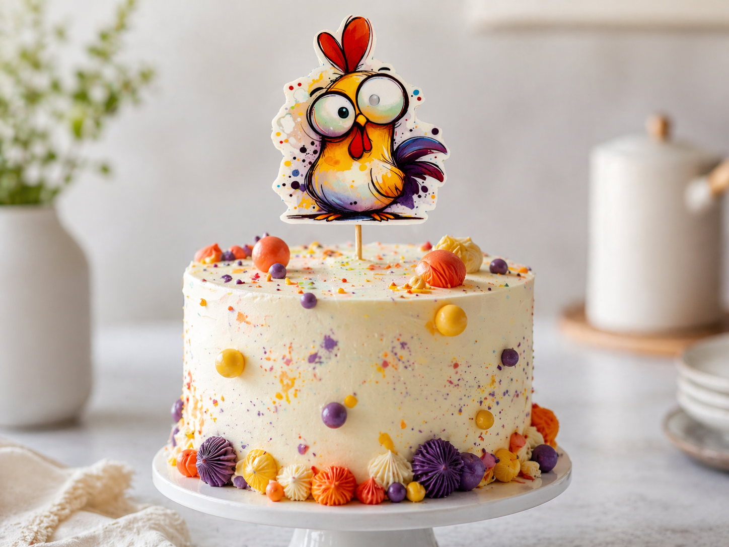 Essbarer Caketopper Huhn aus Fondant – ca. 10 cm Tortendeko