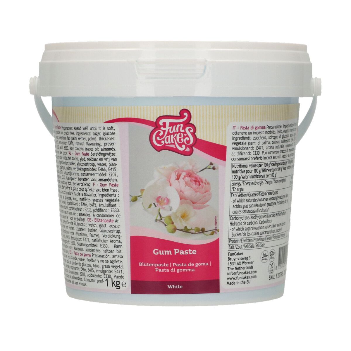 Gum Paste Weiß 1 kg – Blütenpaste für Zuckerblumen