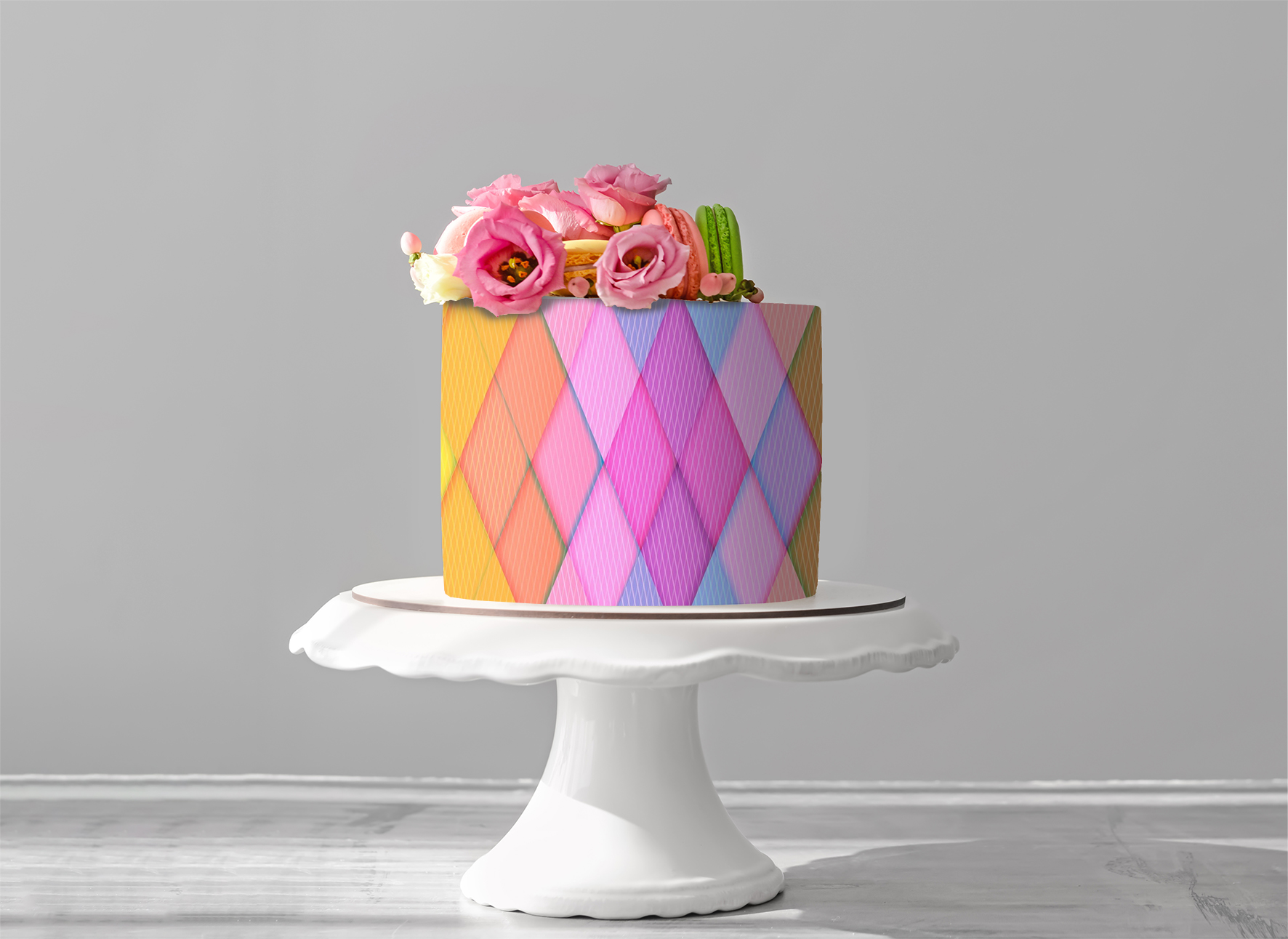 Deko Fondant bunte Rauten