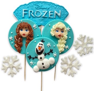 Frozen Tortendeko Set – Zuckerdekoration "Frozen" (Elsa, Anna, Olaf & Schneeflocken)
