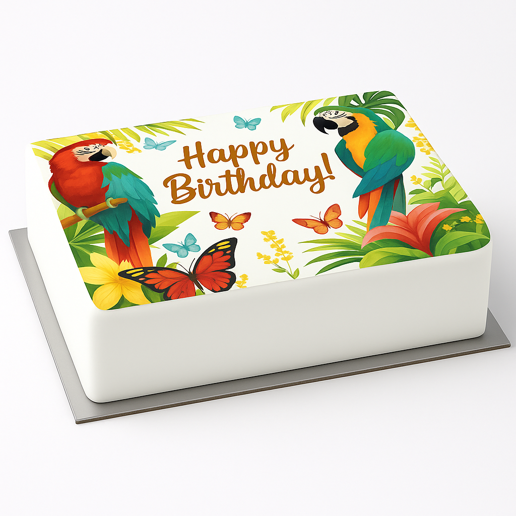 Tortenaufleger Happy Birthday Papagei