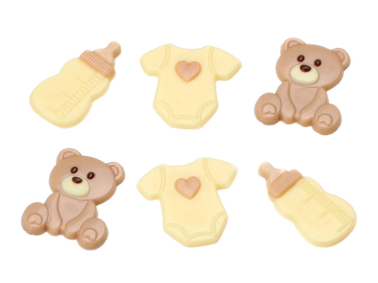 Schokoladendekor zur Geburt – Baby-Motive, 6 Stück