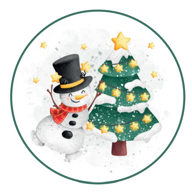 Keksaufleger Schneemann mit Christbaum