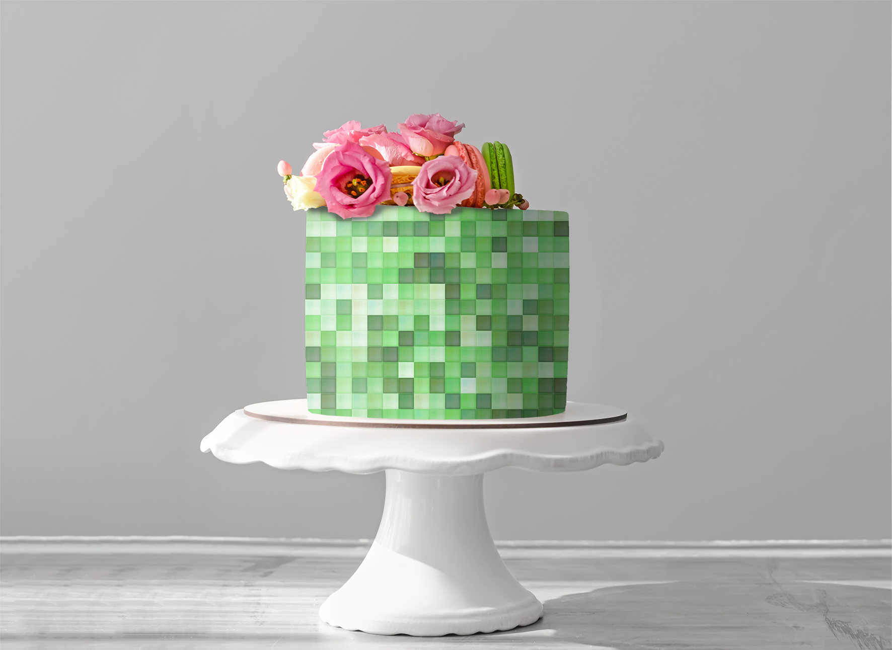 Deko Fondant Mosaik grün