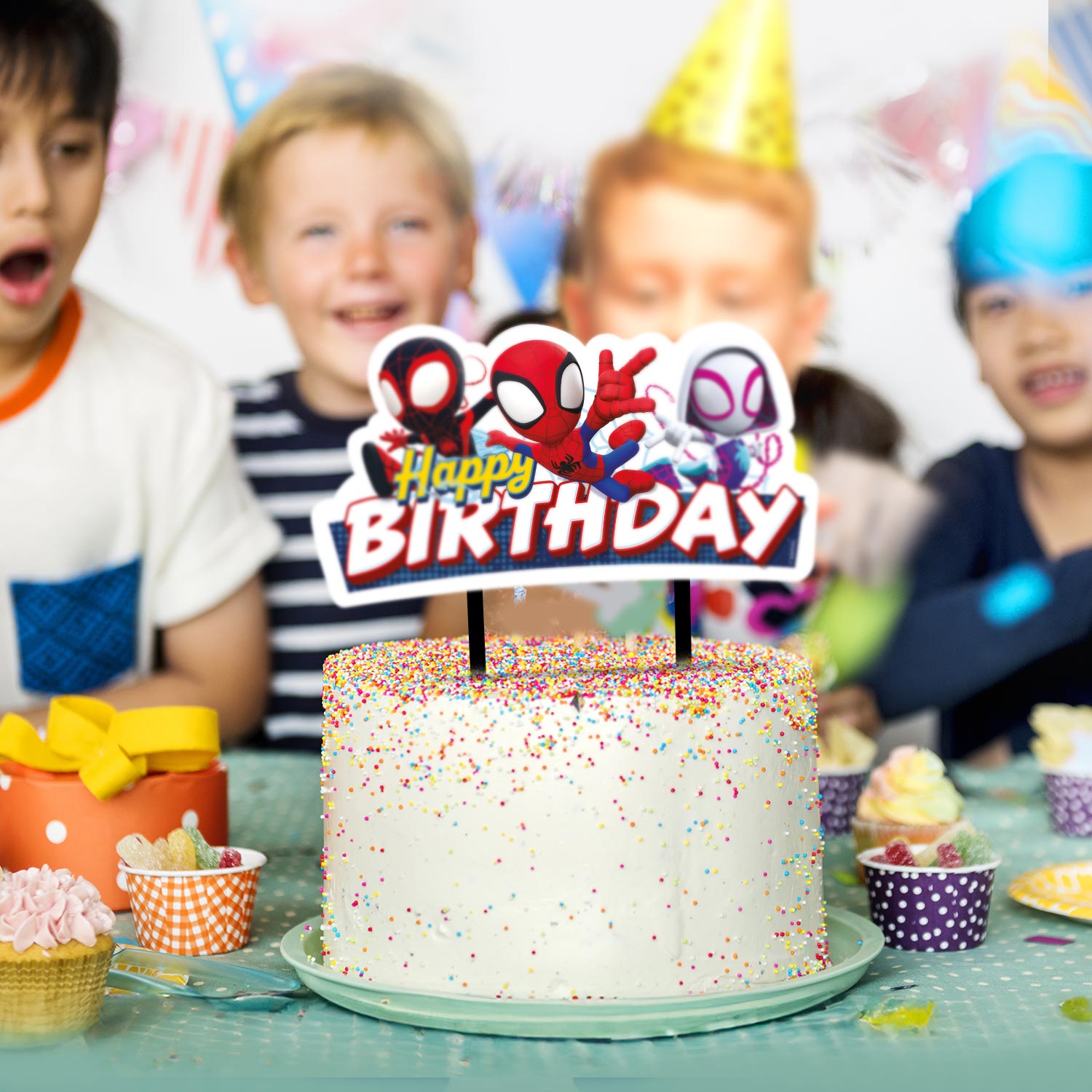 Spidey Cake Topper Happy Birthday