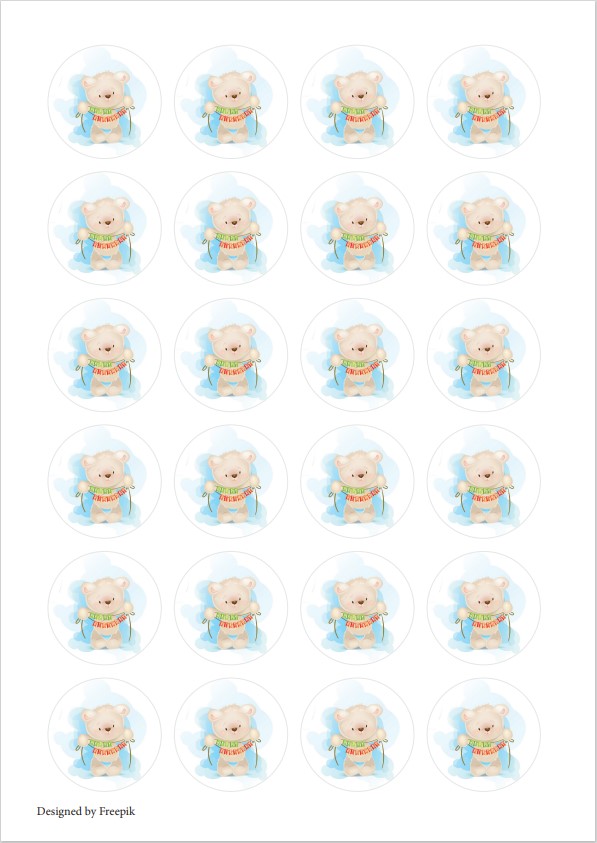 Muffinaufleger Bär Blau
