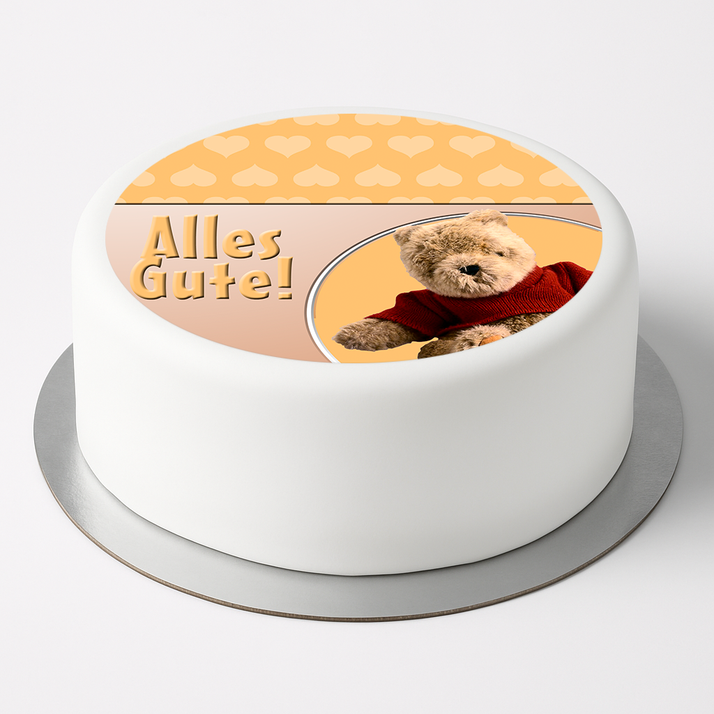 Tortenaufleger Geburtstag – Alles Gute mit Teddy | Essbare Tortendeko