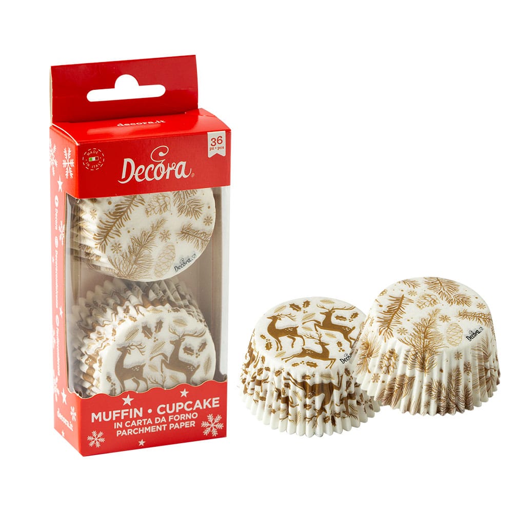 Muffinförmchen Gold Elegant Christmas