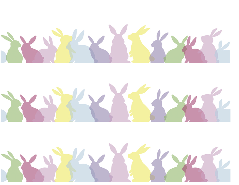 Tortenband Osterhasen pastell