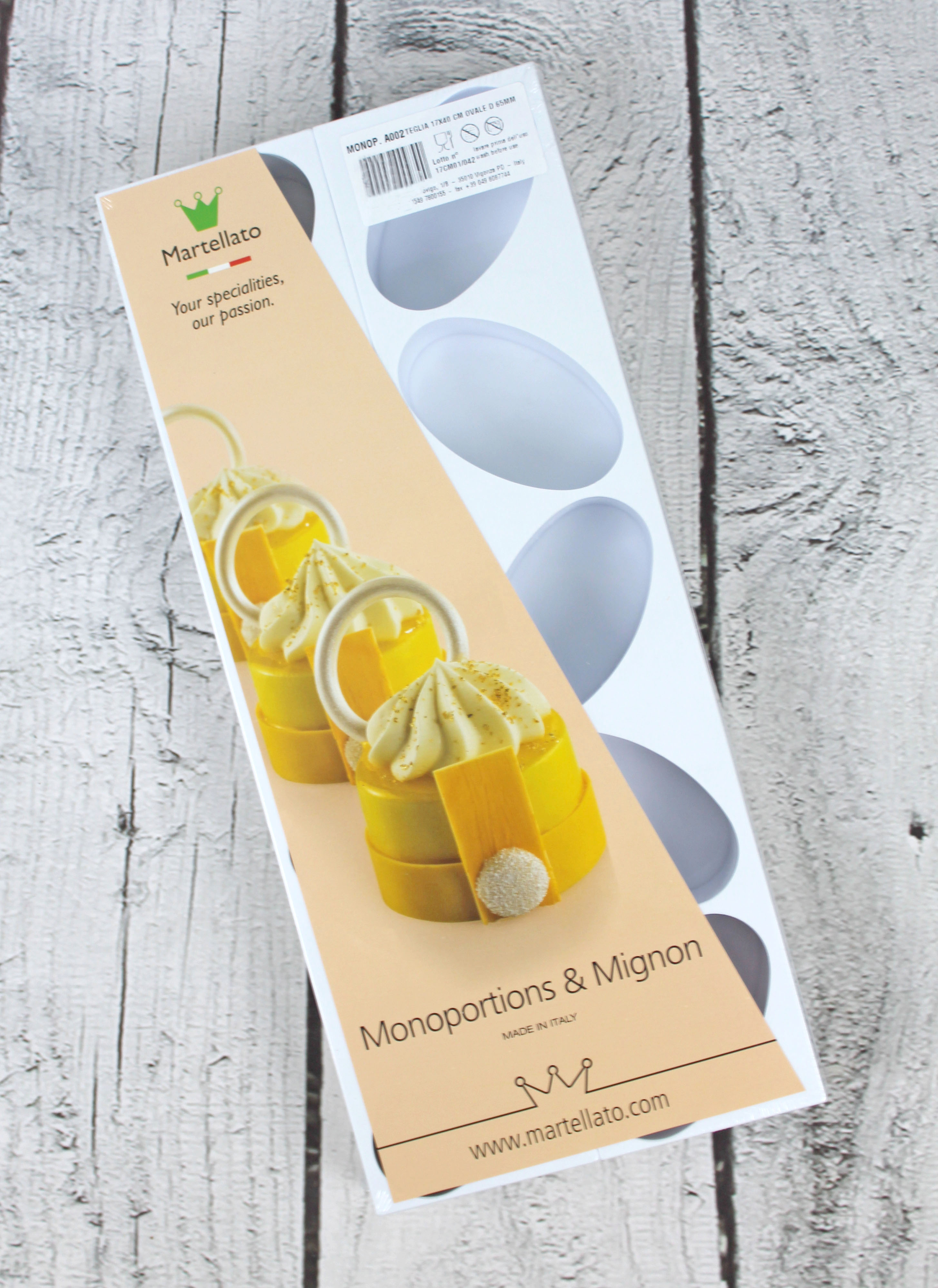 Dessertform Set Petit Fours oval groß – Dekorbiskuit Formen von Martellato